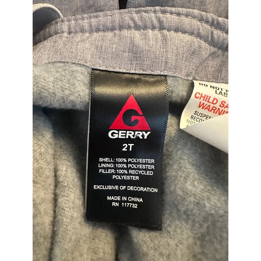 Gerry Kids Gray Insulated Adjustable Suspenders Snow Outdoor Bib Size  2T